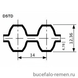 Ремень DSTD 966 DS14M ширина 40 мм CSHBELT