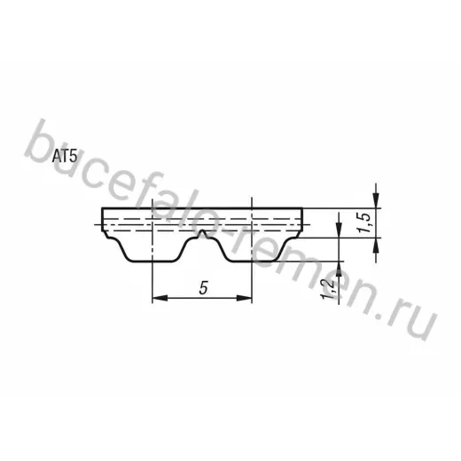 Ремень зубчатый AT5 (открытый) (W=25) Sati