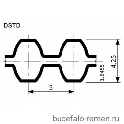 Ремень DSTD 625 DS5M ширина 9 мм CSHBELT