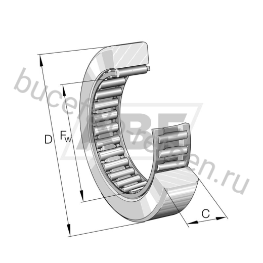Ролик опорный вильчатый игольчатый RSTO25 FAG